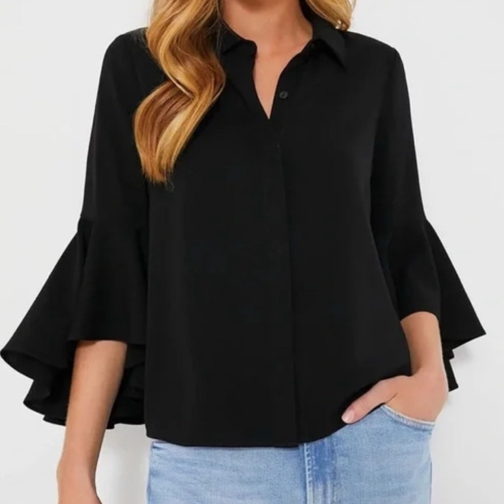 Tuckernuck Norah Bell Sleeve Button Up Top